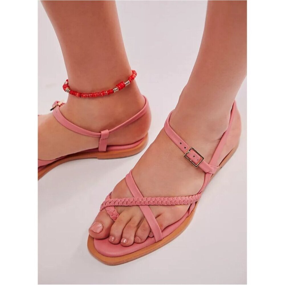 Free People Women's Sunny‎ Days Sandal In Pink Size 6 - Picture 4 of 14
